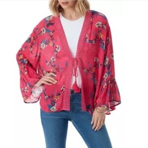 NEW Jessica Simpson Hot Pink Flora Mimic Love Potion Freya Kimono Top